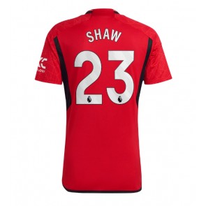Lacne Muži Futbalové dres Manchester United Luke Shaw #23 2023-24 Krátky Rukáv - Domáci
